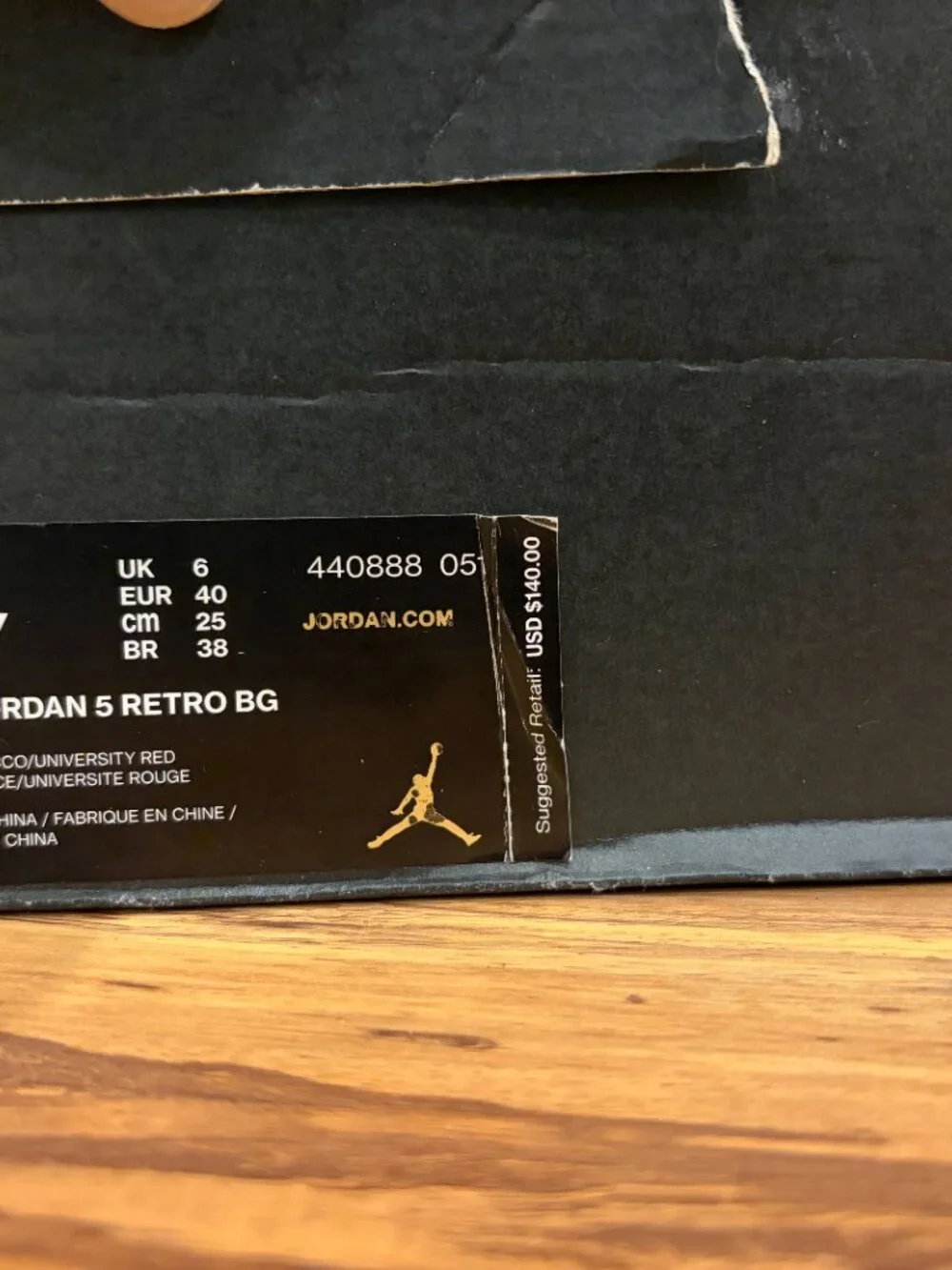 Air Jordan 5 Retro BG Grey woman Dark Stucco/unyversity red 7Y
